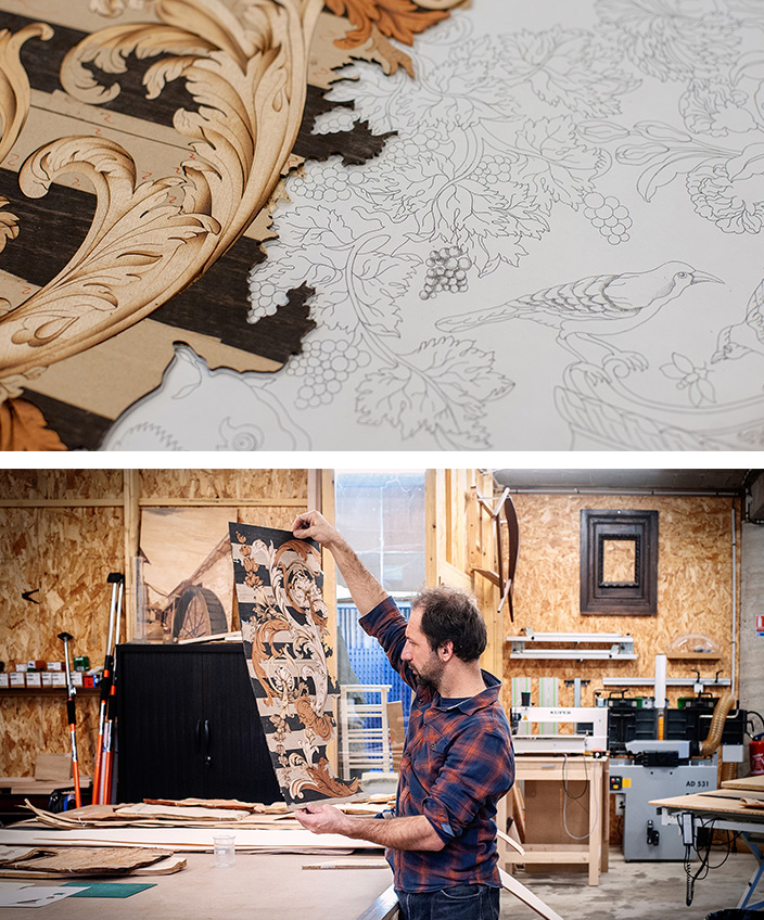 artisan de marqueterie sur bois -signatures singulieres - artisan d'art - Fondation Rémy Cointreau